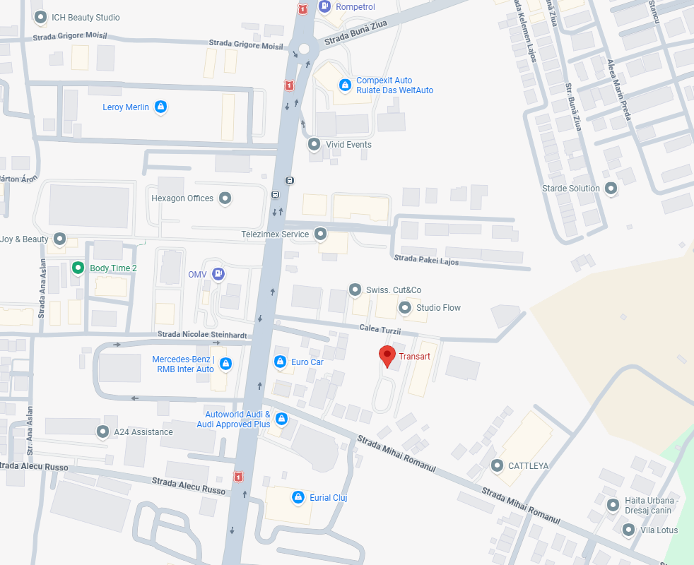Transart localizare Google Maps in Cluj-Napoca